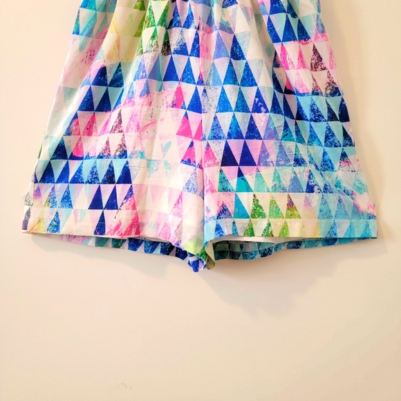 Amanda Uprichard for REVOLVE Geometric Pattern 100% Silk Romper - Size Large - Picture 5 of 16